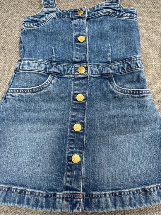 NWOT- Denim Button-Front Dress in Medium Blue - Picture 3 of 8